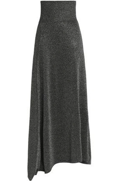 Shop Missoni Woman Metallic Stretch-knit Maxi Skirt Gunmetal