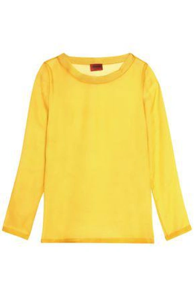 Shop Missoni Woman Silk-blend Organza Top Yellow