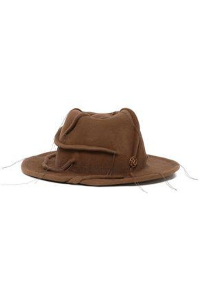 Shop Maison Michel Woman Felt Hat Brown