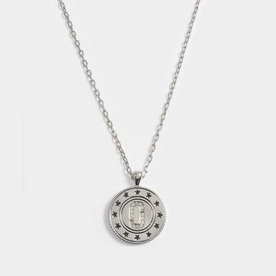 Shop Marc Jacobs Double Sided Medallion Pendant Necklace In Silver Brass - Jewelry Us
