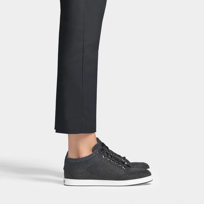 Shop Jimmy Choo | Miami Glitter Trainers In Black Glitter Leather
