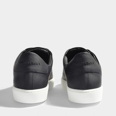 Shop Burberry | Westford Perforated Sneakers In Black Leather