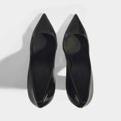 Shop Burberry | Dashwood Pointed Pumps In Black Smooth Calfskin And Cotton