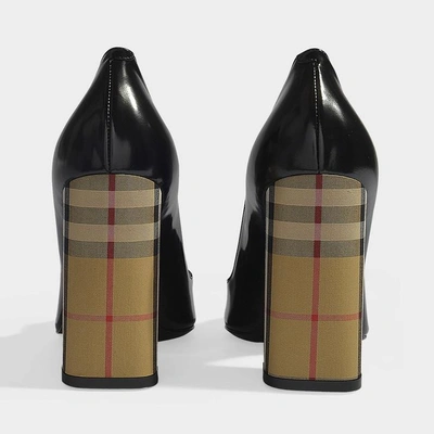 Shop Burberry | Dashwood Pointed Pumps In Black Smooth Calfskin And Cotton