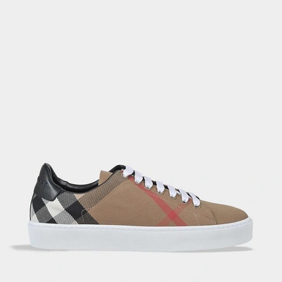 Shop Burberry Westford Check Lace Up Sneakers In Classic Check Cotton