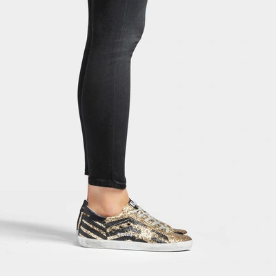 Shop Golden Goose Deluxe Brand | Glitter Superstar Sneakers In Gold Glitter Synthetic Material