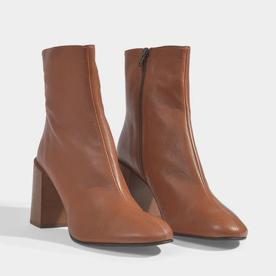 Shop Acne Studios | Saul Logo Ankle Boots In Brown Lambskin
