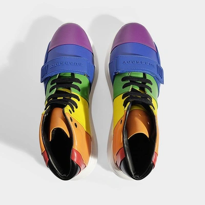 Shop Burberry | Regis Rainbow High-top Sneakers In Multicolor Smooth Calfskin