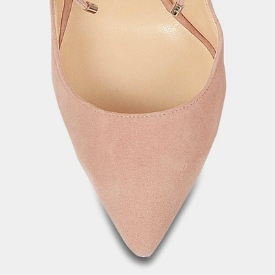 Shop Jimmy Choo | Vanessa 100 Suede Tie Up Pumps In Ballet Pink Suede And Nappa Leathers