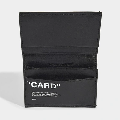 Shop Off-white Small Flap "card" In Black And White Calfskin