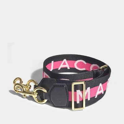 Shop Marc Jacobs | Graffiti Shoulder Strap In Black Cotton In Pink
