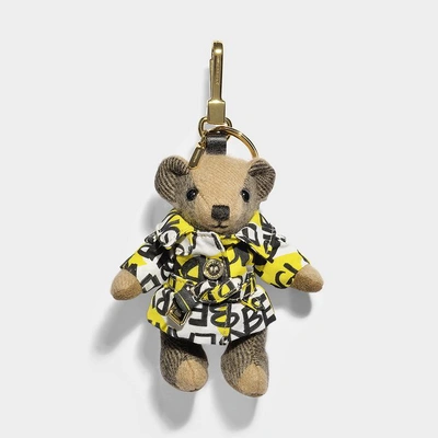 Shop Burberry | Thomas Print Trench Bag Charm In Camel Cashmere