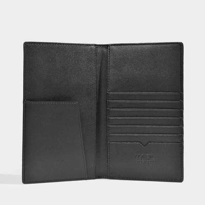 Shop Karl Lagerfeld | K/stripe Logo Travel Wallet In Black Pvc