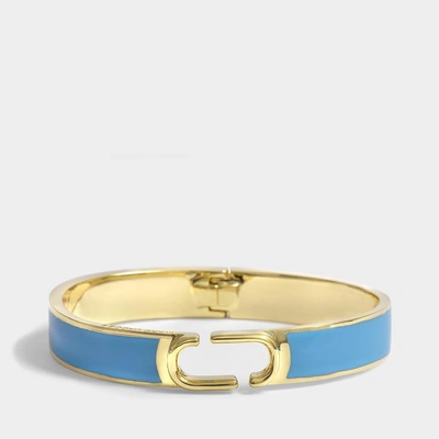 Shop Marc Jacobs Double J Enamel Hinge Cuff Bracelet In Aqua Enamel - Jewelry Us