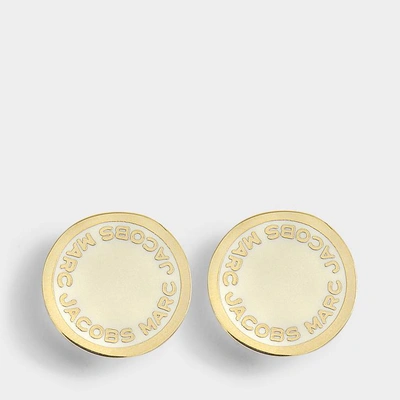 Shop Marc Jacobs | Logo Disc Studs In Cream