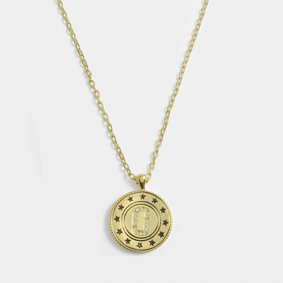 Shop Marc Jacobs Double Sided Medallion Pendant Necklace In Gold Brass - Jewelry Us