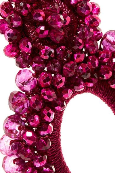 Shop Bibi Marini Primrose Bead And Silk Earrings In Fuchsia