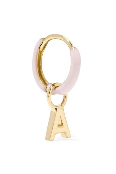 Shop Alison Lou Huggy 14-karat Gold Enamel Hoop Earring