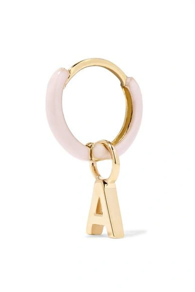 Shop Alison Lou Huggy 14-karat Gold Enamel Hoop Earring