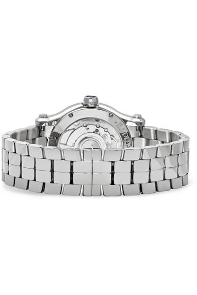 Shop Chopard Happy Sport Automatic 30mm Stainless Steel And Diamond Watch In Silver
