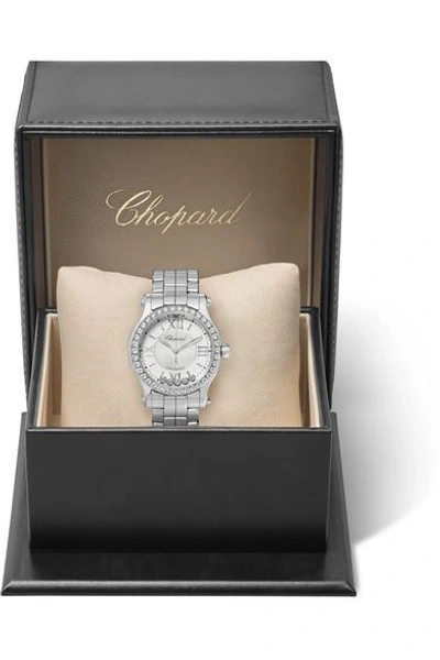Shop Chopard Happy Sport Automatic 30mm Stainless Steel And Diamond Watch In Silver