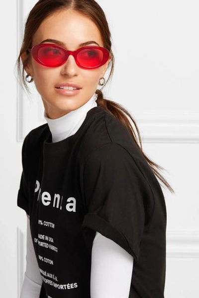 Shop Roberi & Fraud Betty Cat-eye Acetate Sunglasses In Red