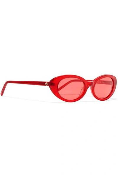 Shop Roberi & Fraud Betty Cat-eye Acetate Sunglasses In Red