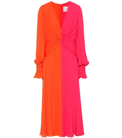 Shop Carolina Herrera Silk Midi Dress In Multicoloured