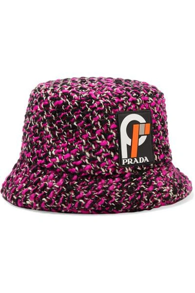 Shop Prada Bouclé Bucket Hat In Pink