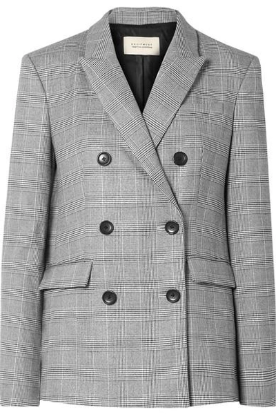 Shop Equipment + Tabitha Simmons Hamish Oversized Prince Of Wales Checked Voile Blazer In Gray