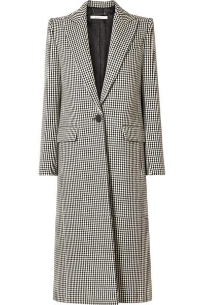 Shop Givenchy Houndstooth Wool Coat In Black