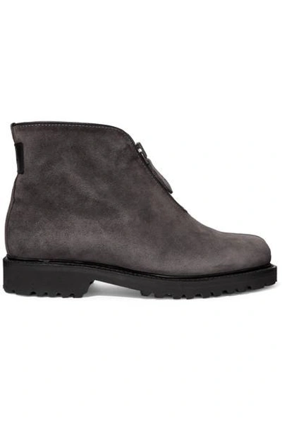 Shop Ludwig Reiter Après Ski Shearling-lined Suede Ankle Boots In Gray