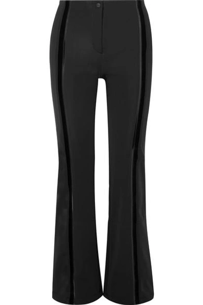 Shop Fendi Roma Stretch-cady Flared Ski Pants In Black