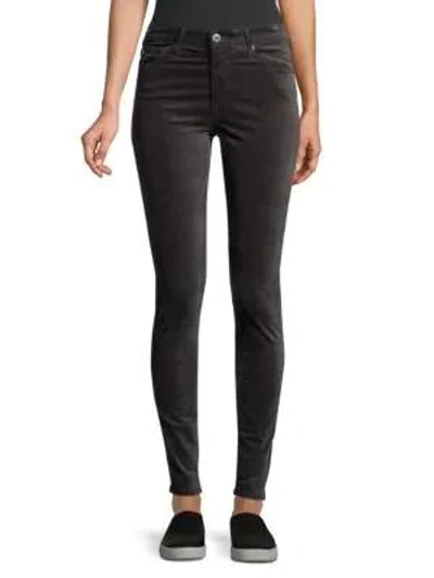Shop Ag Farrah High-rise Velvet Skinny Pants In Rich