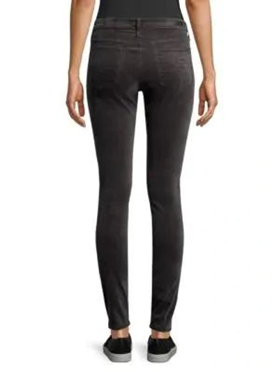 Shop Ag Farrah High-rise Velvet Skinny Pants In Rich