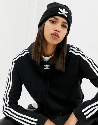 Adidas Originals Embroidered Logo Beanie In Black - Black | ModeSens
