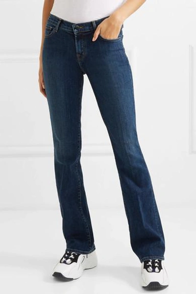 Shop J Brand Sallie Mid-rise Bootcut Jeans In Dark Denim