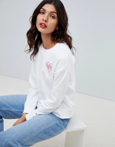 Tommy Hilfiger Tommy X Love Sweatshirt With Love Heart Embroidery - White |  ModeSens