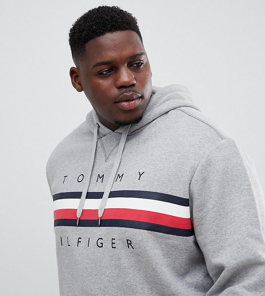 tommy hilfiger icon stripe logo print hoodie