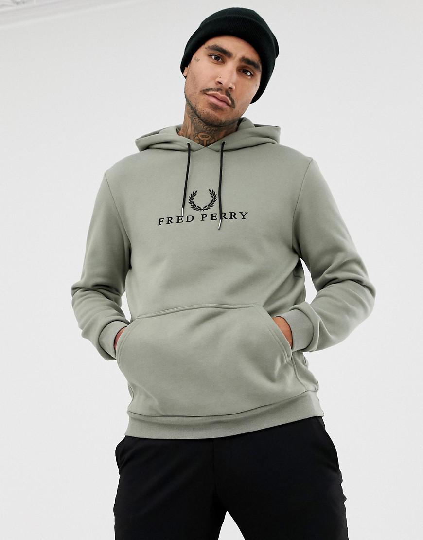 Fred Perry Sports Authentic 90s Embroidered Logo Hoodie In Pale Khaki -  Green | ModeSens