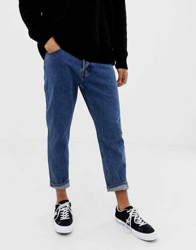 Shop Cheap Monday Tapered Cropped Fit Jeans In Blue