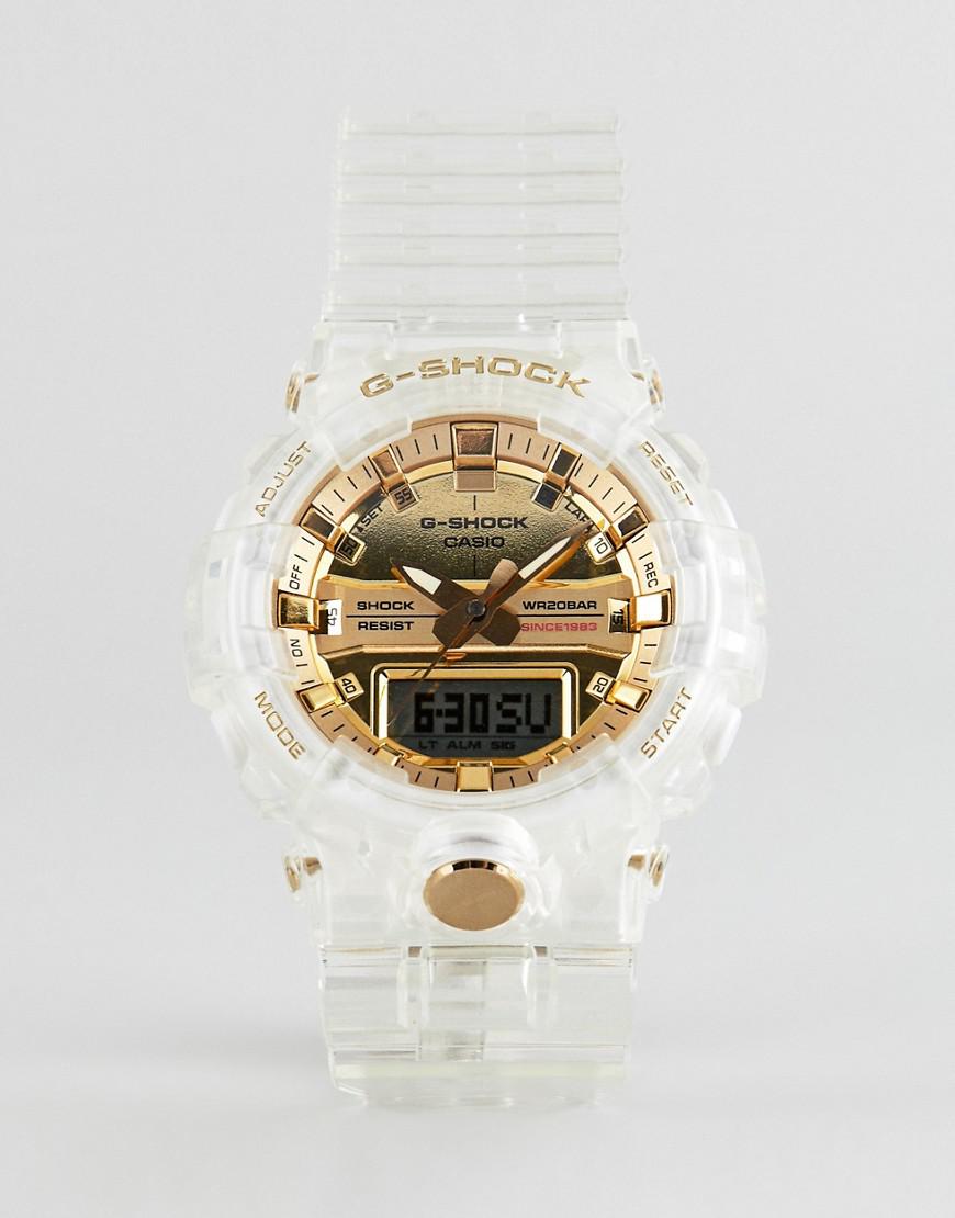 clear g shock gold