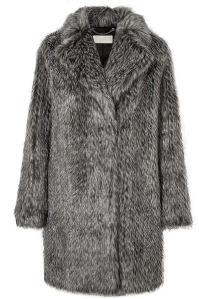 Shop Michael Michael Kors Faux Fur Coat In Gray
