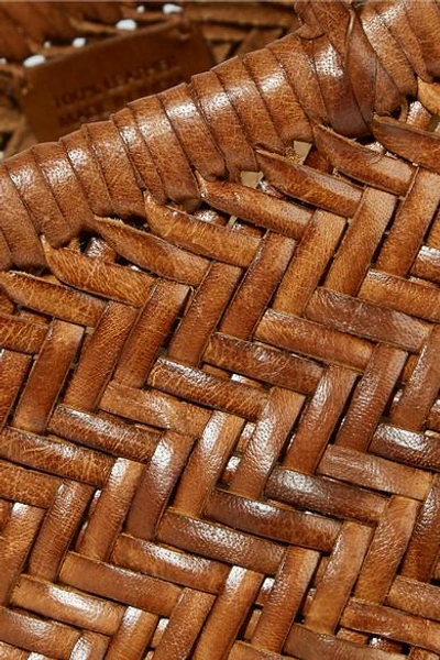 Shop Dragon Diffusion Bamboo Triple Jump Woven Leather Tote In Tan