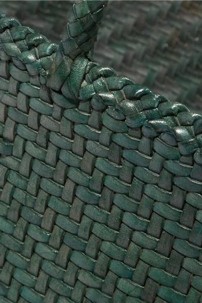 Shop Dragon Diffusion Basket Big Woven Leather Tote In Green