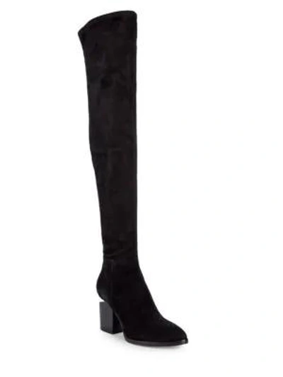 Shop Alexander Wang Gabi Suede Over-the-knee Boots In Black