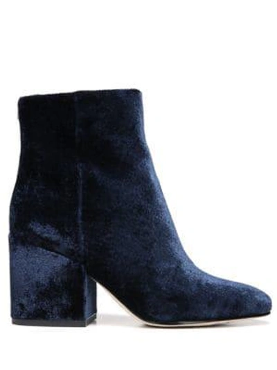 Shop Sam Edelman Taye Velvet Booties In Inky