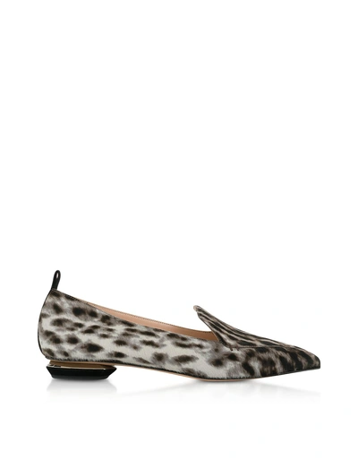 Shop Nicholas Kirkwood Leopard Print Beya Loafers In Black / White