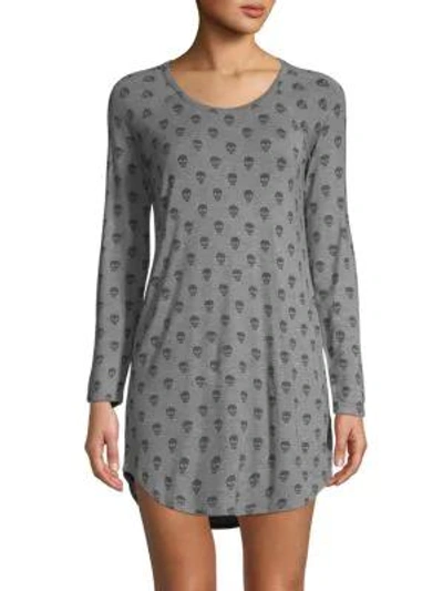 Shop Karl Lagerfeld Graphic Sleepshirt In Heather Grey