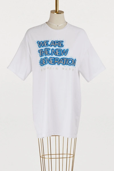 Shop Balmain Logo T-shirt In Blanc C0001